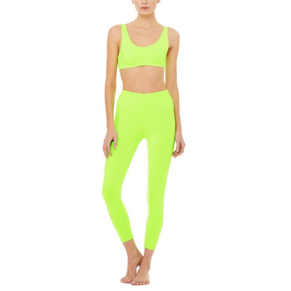 Alo yoga neon green high rise leggings